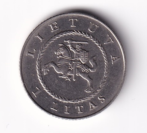 LITHUANIA 1 LITAS 2004 425 YEARS OF VILNIUS UNISERSITY  rare  COIN circilated 