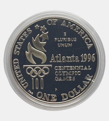 United States 1 dollar 1996. Atlanta Olympics-Tennis. PROOF 65e 900. 26.73qq